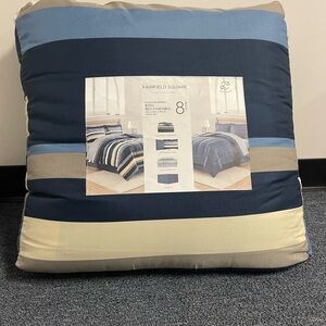 Fairfield Square Collection Austin Stripe/Solid King Reversible 8 Pc. Comforter.